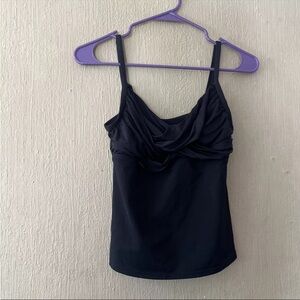 La Blanca Island Goddess Over-the-Shoulder Twist-Front swim Tankini Top, US 10